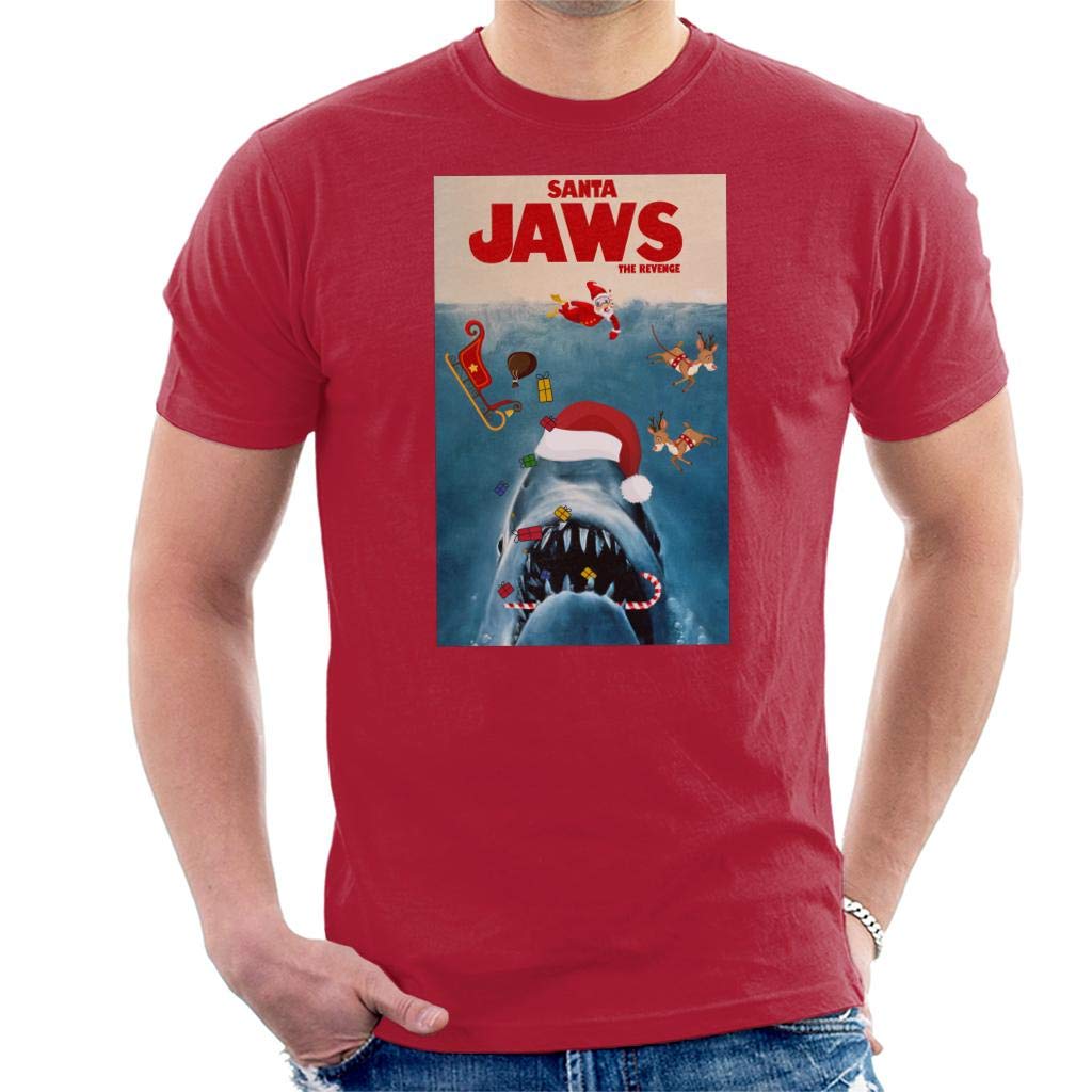 Santa Jaws The Revenge Christmas Men's T-Shirt Cherry Red