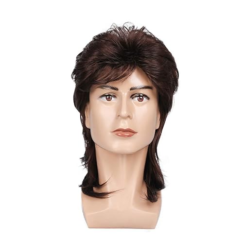 Miniatura 3 de Kaneles - Pelucas de corte estilo buki (Mullet) para hombres, para disfraces de los años 70 y 80, accesorio de fiesta de disfraces, peluca para