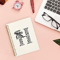 Vista 88 de Bnwepo Initial Leopard Letter T Notebook Journal, Preppy Bow Monogrammed Monogram Gifts for Women, Monogram Notebook Journal, Personalized Notebook