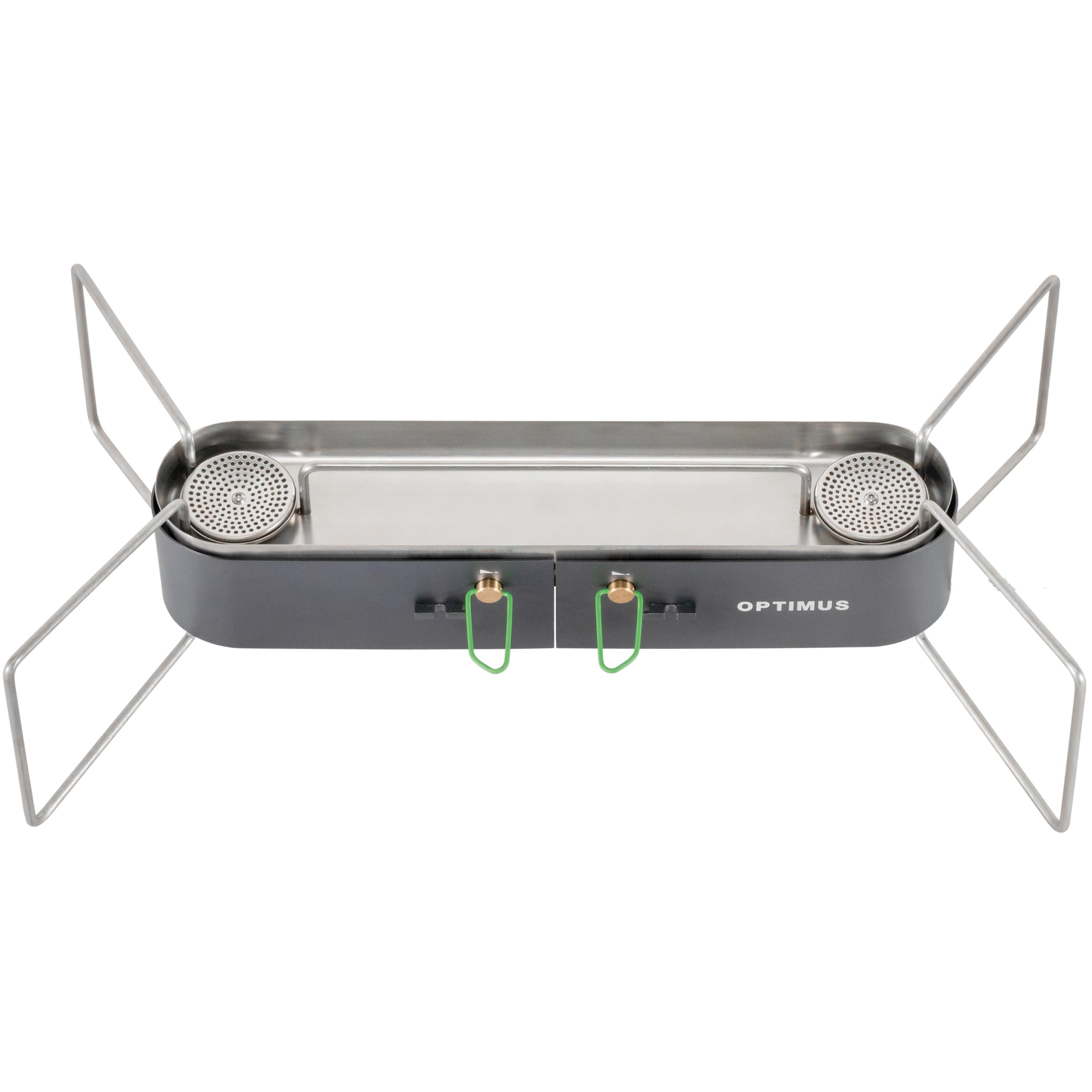 Optimus Gemini II Campingkocher mit Doppelbrenner | 2x2500W Outdoor Kochausrüstung | Ultraleicht Trekking Expedition Notfall Gaskocher | Robust Swiss Design Portable Reisekocher | Gas
