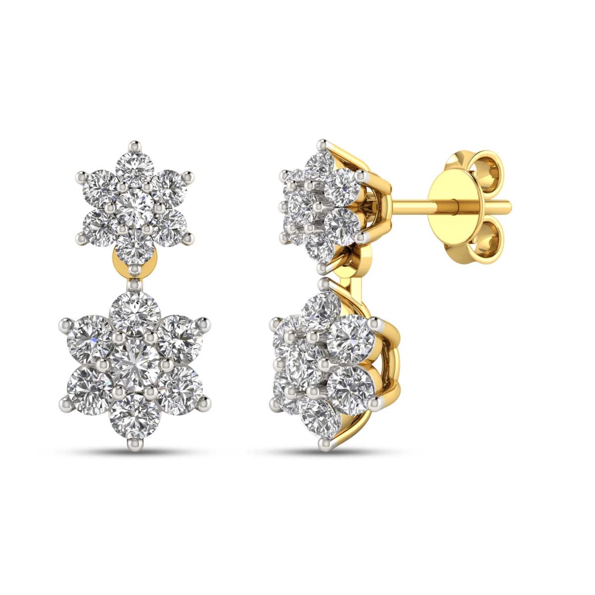 18k NAKSHATRA DIAMOND EARRING 0.37 CTS