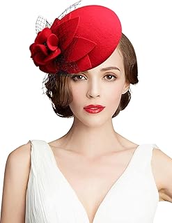 Z&X Wool Felt Fascinator Winter Women Elegant Pillbox Hat Bowknot Kentucky Derby Church Hat Retro Fedoras