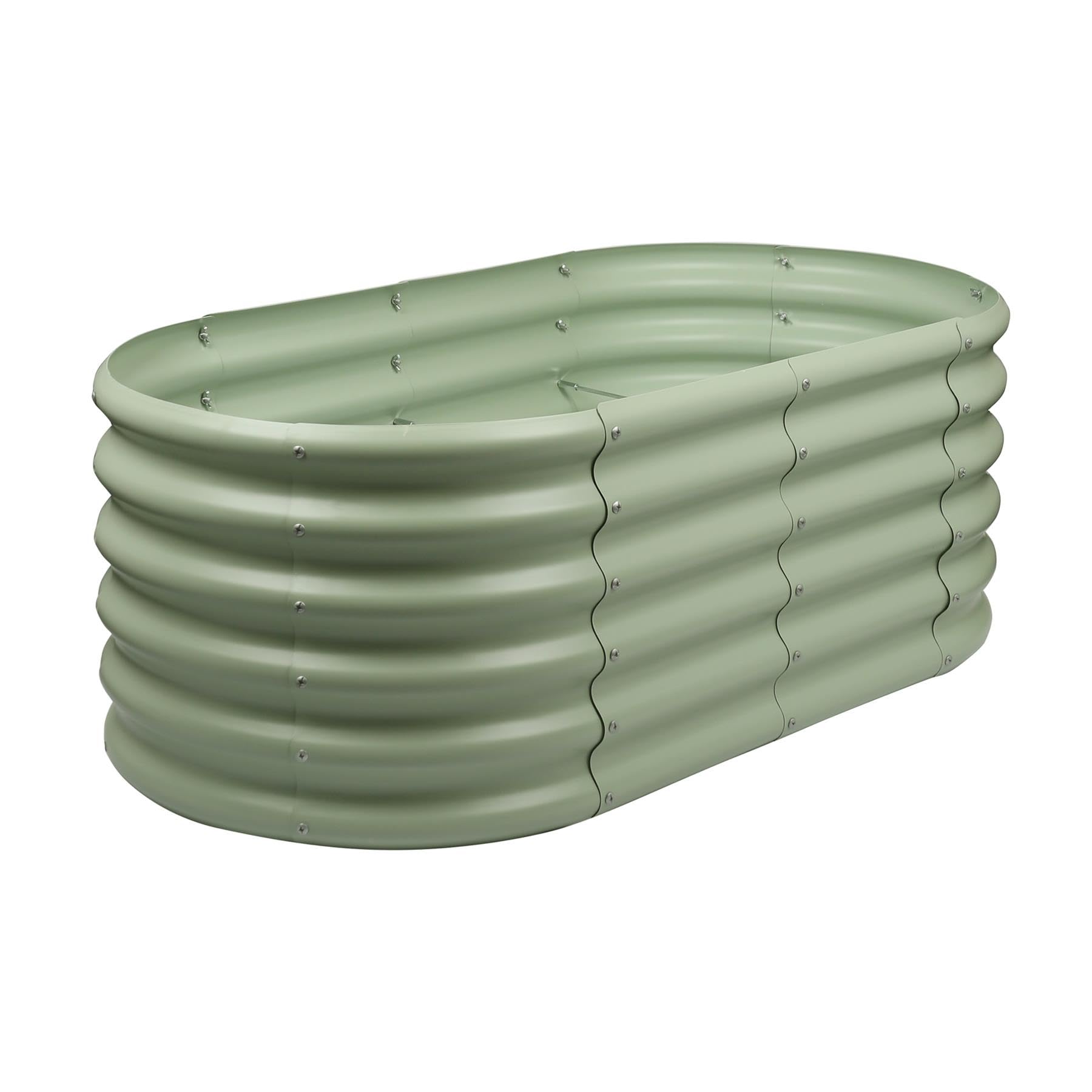 Harbour Housewares Raised Garden Bed - 120cm x 60cm x 45cm - Green Galvanised Steel