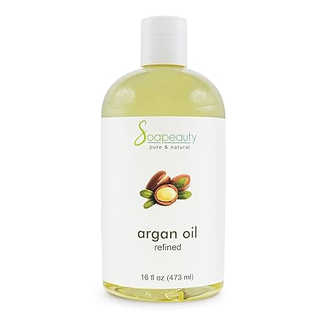 Soapeauty ARGAN OIL | 100% Natural & Pure | Cold Pressed & Deodorized | Carrier for Essential Oils, Face, Body and Skin Care, Hair Growth & Moisturizer | 16 fl oz