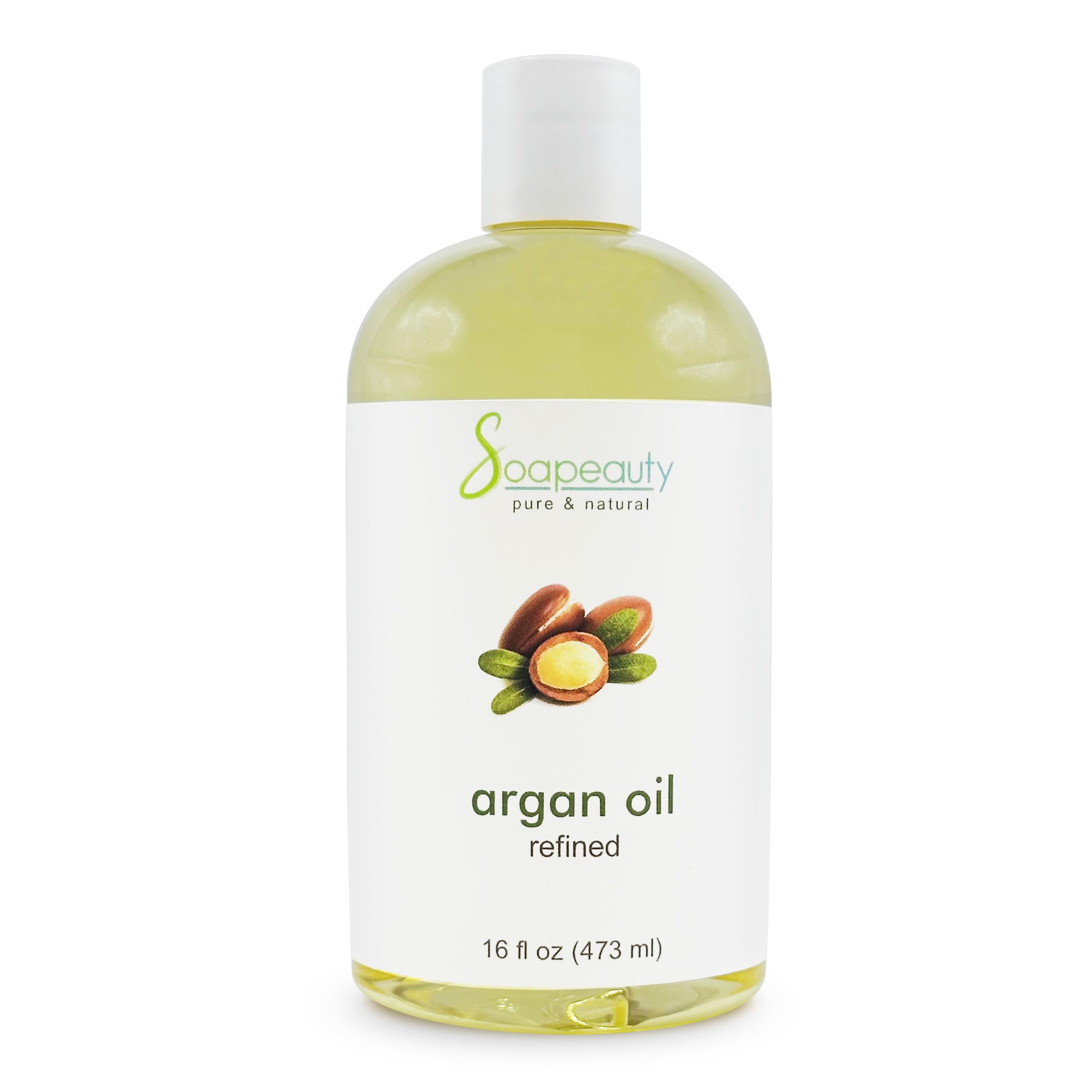 Soapeauty ARGAN OIL | 100% Natural & Pure | Cold Pressed & Deodorized | Carrier for Essential Oils, Face, Body and Skin Care, Hair Growth & Moisturizer | 16 fl oz