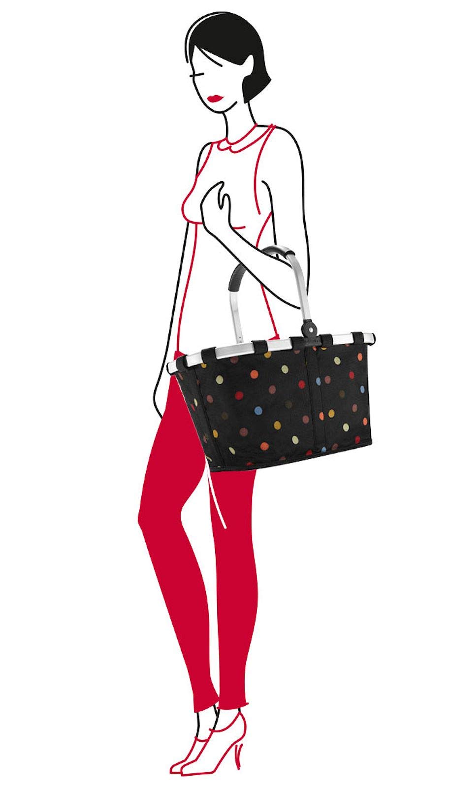 reisenthel Set carrybag dots BK7009 +coolerbag black UH7003