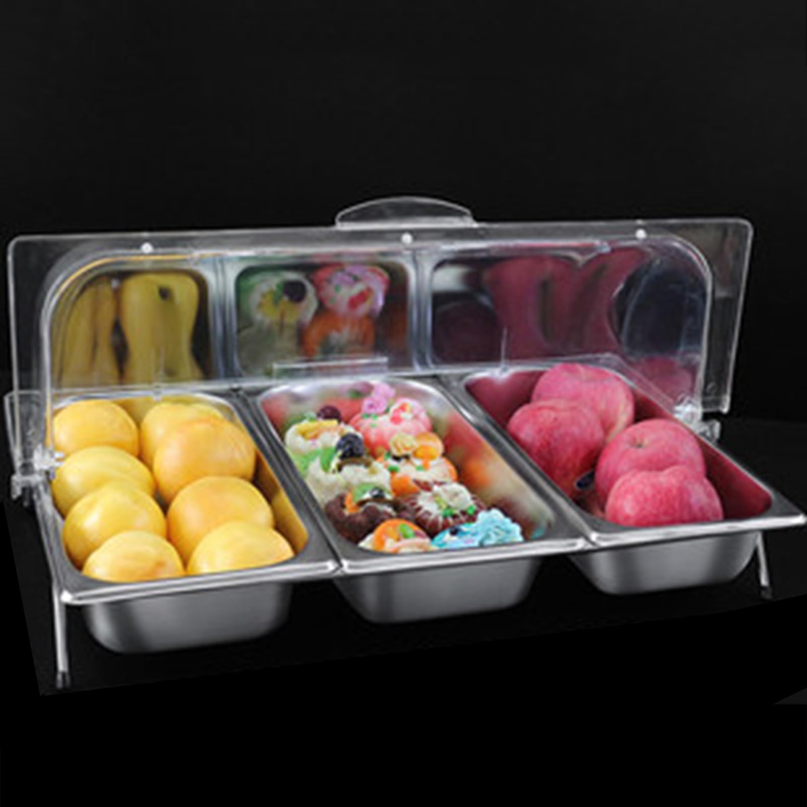 Aserzenith J 9Pan Stainless Steel Food Serving Display Container With Lid Countertop Organizer Rack Buffet Pantry Containers For Sauces Ams And Condiments – Perfect For Catering And Events,
