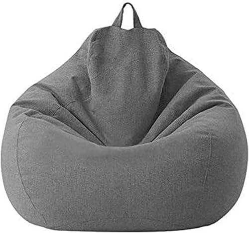 beanbag - 1 funda para puf perezoso, funda para sofá, sillón, puf, puf y sillón, tatami, relleno de puf (color gris, tamaño Samll)