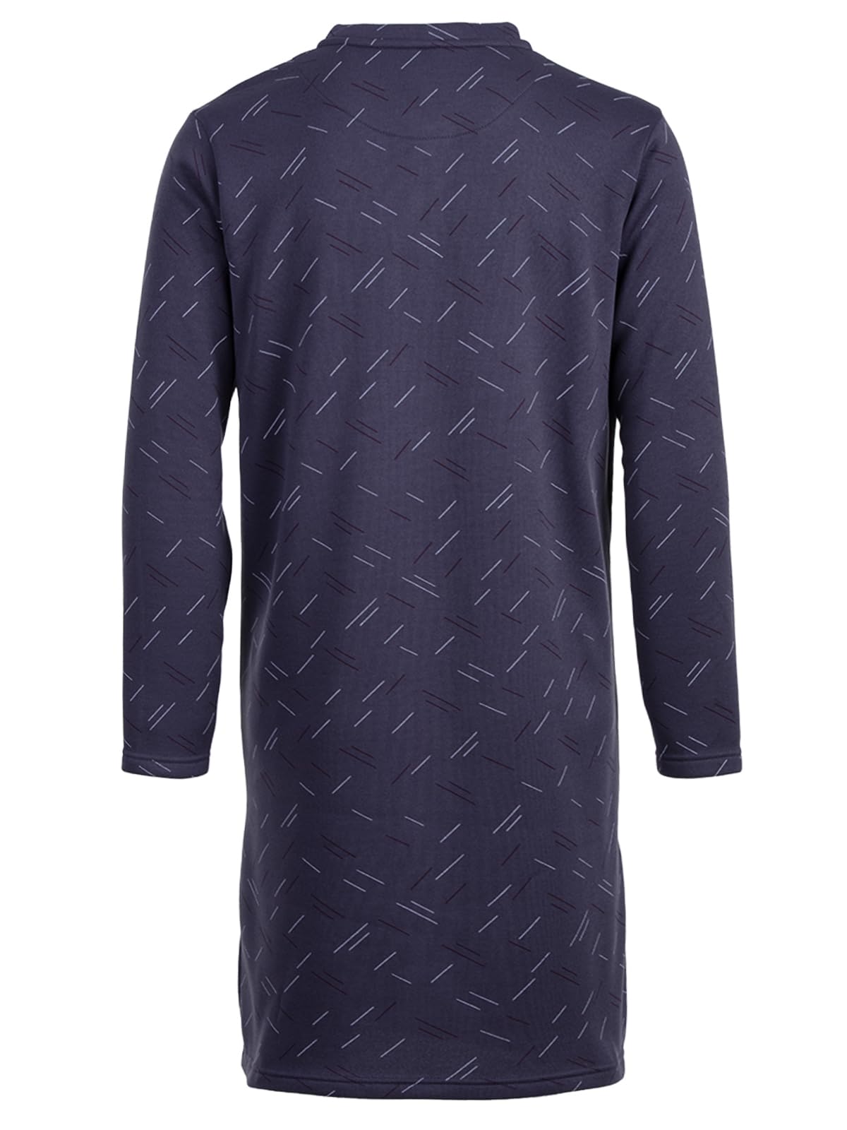 Chemise de nuit thermique à manches longues pour homme - Design lignes - Poche poitrine - Boutonnière - Taille M à 3XL
