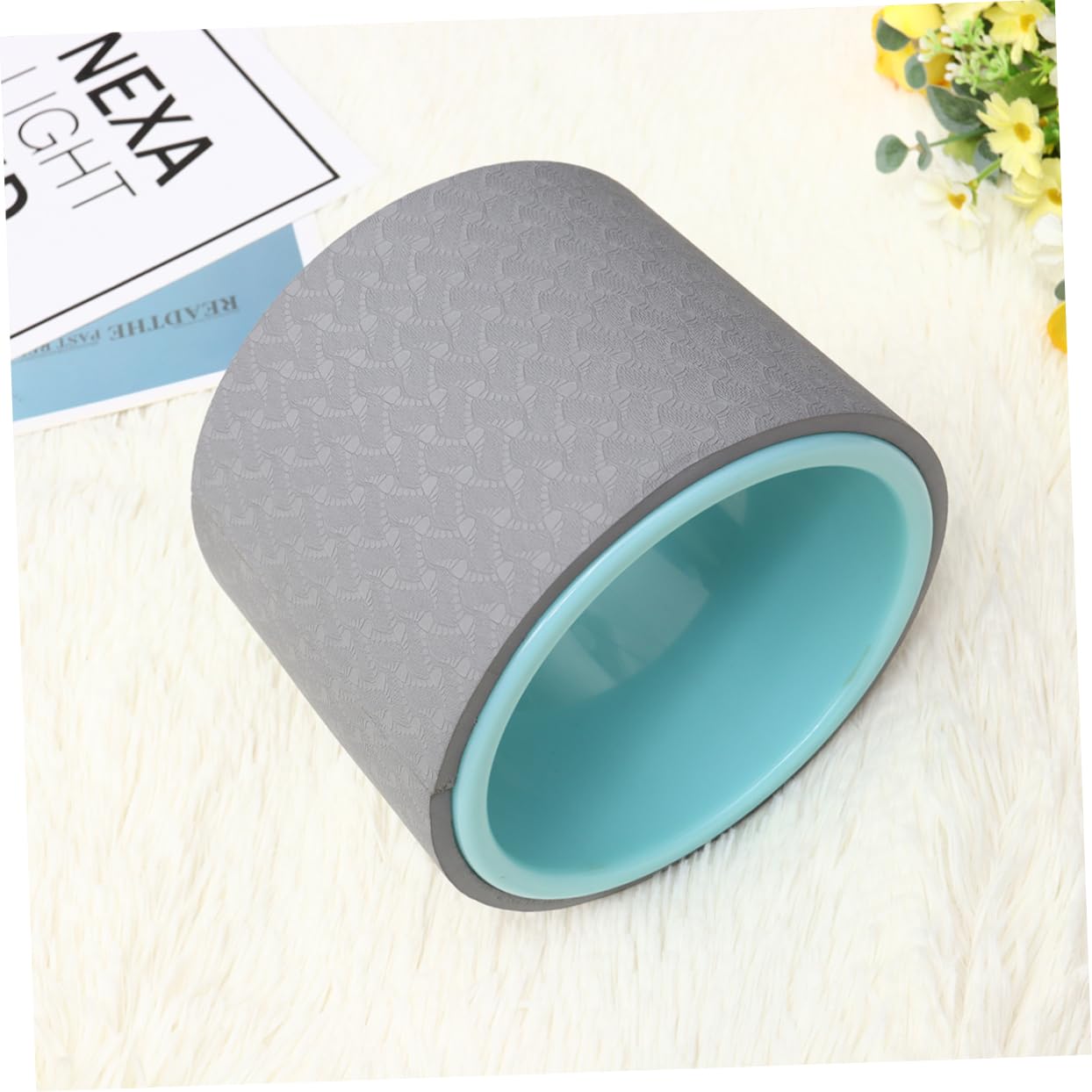Abaodam Ruota Yoga Abs Blu da 6,5 Pollici per Allenamento Pilates e Fitness, Leggera e Resistente Fino a 300kg, per Esercizi a Terra e Rafforzamento Muscolare