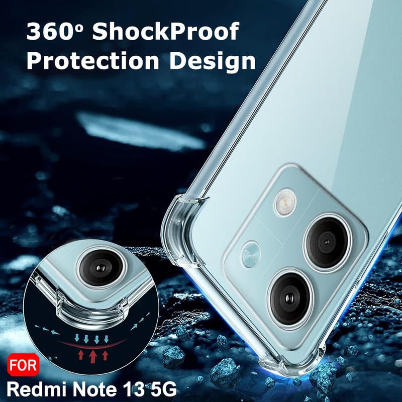Image of Case Creation New Redmi Note 13 Pro Premium Imported 0.3mm Crystal Clear Totu Silicone Transparent Flexible Soft Corner Protection with TPU Slim Back Case Color Cover for Mi Note 13 Pro