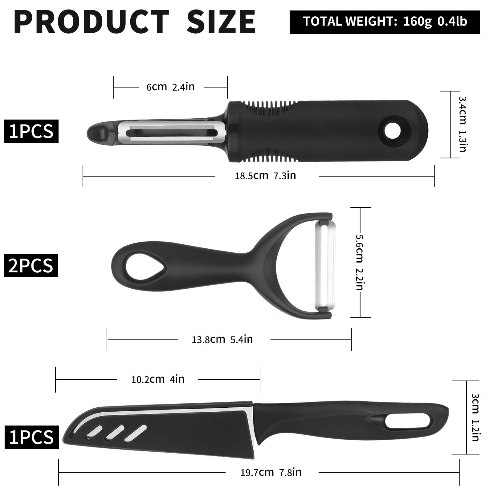 Speed Potato Peeler,4 Piece Sharp Stainless Steel Potato Straight,Y Shape Traditional - Image 3