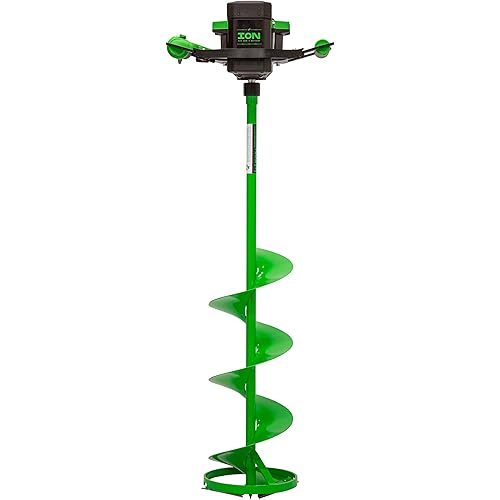 ION Alpha Electric Ice Fishing Auger, Gen 3, 40V Lithium-ion, Steel, Green