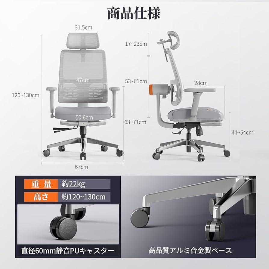 オフィスチェア 椅子 デスクチェア 2Dヘッドレスト 腰サポート 在宅ワーク Amazon.co.jp: Seimina オフィスチェア ワークチェア 体に合わせ