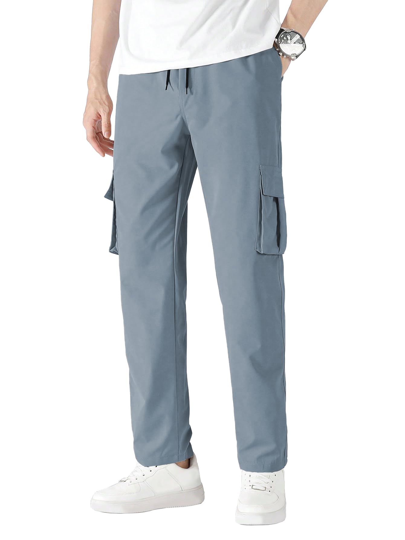 tagdo Men Flap Pocket Drawstring Waist Trousers (2030)-picture-44