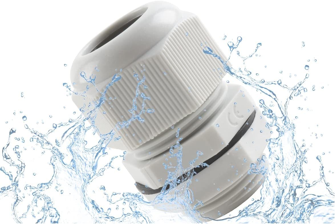Kit pressacavo impermeabile IP68, 15 pezzi, connettore per cavo NPT da 1/4" in nylon NPT, dado di bloccaggio regolabile, connettore per cavo di scarico della tensione, per scatola di giunzione