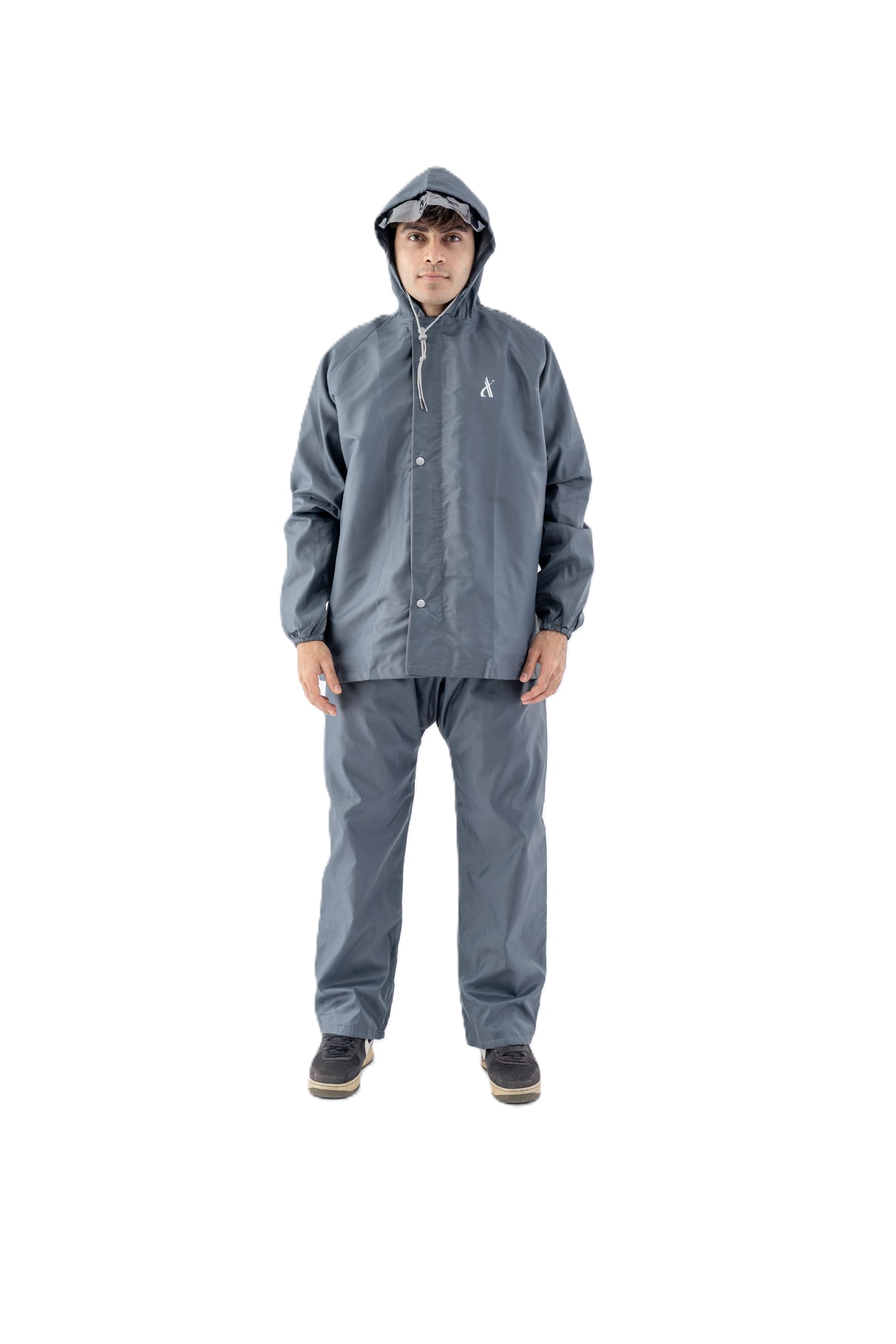 Aashi Men's Waterproof Rain Suit – Hooded Jacket & Pants Set, Lightweight & Breathable, Full-Body Coverage for Outdoor Work, Travel & Daily Use-image-43