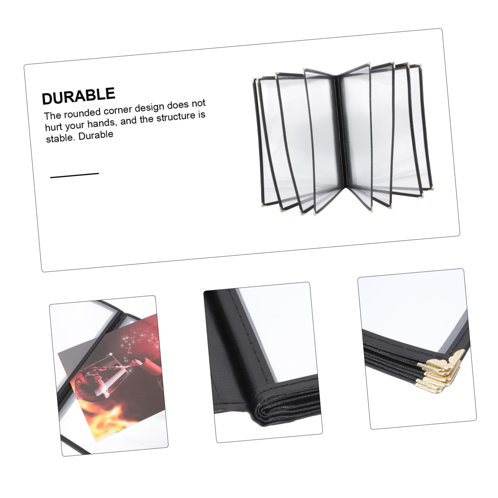 Recipe Book Book Protector Case PVC Fitting Saver Clear Menu Covers Menu Book Waterproof Portable Manu Protector Cover for Menu Portable Menu Cover for Restaurant Black KICHOUSE