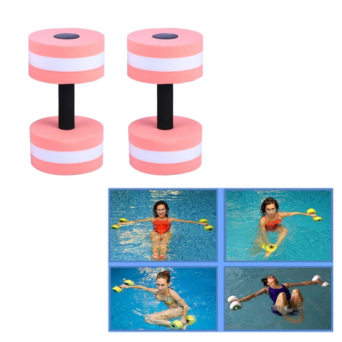Manubri ad Acqua per Piscina Set da 2 in Eva per Esercizi di Acquagym, Aumentano Flessibilità e Rafforzano Muscoli, per Water Aerobics