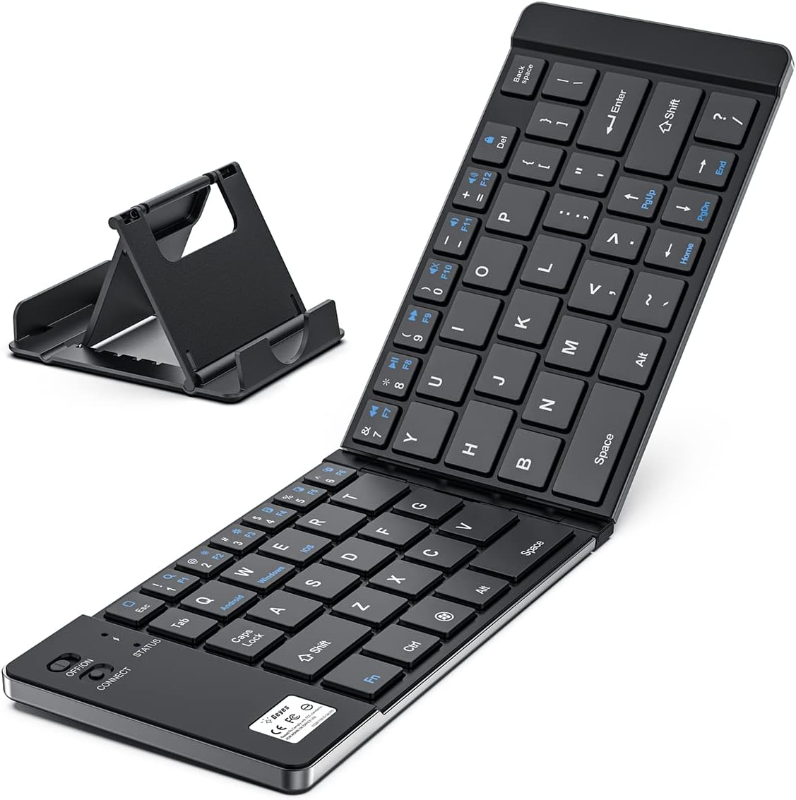 Geyes Foldable Bluetooth Keyboard for iPhone, iPad and Smartphone, Travel Keyboard (Black)