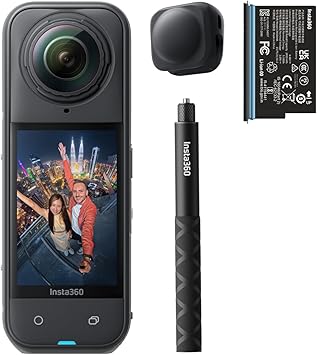 Insta360 X5 Starter Bundle - Waterproof 8K 360 Action Camera, Leading Low Light, Invisible Selfie Stick Effect, Rugged & Replaceable Lens, 3-Hour Battery, Clear Audio, Stabilization