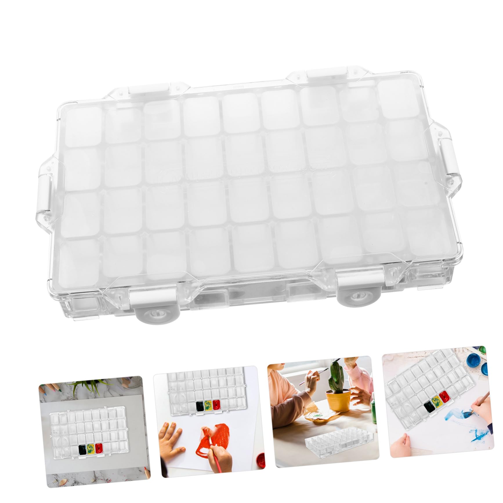 Leerer Aquarellfarbenkasten aus Kunststoff mit 36 Fächern