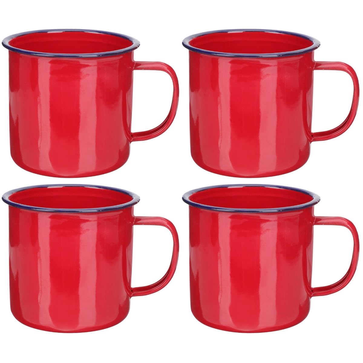 Cabilock 4 Stck Vintage Emaille Becher Retro Trinkbecher mit Henkel Robuster Kaffeetasse für Zuhause Büro Camping und Outdoor Multifunktionaler Kreativbecher für Kaffee Tee und Getränke