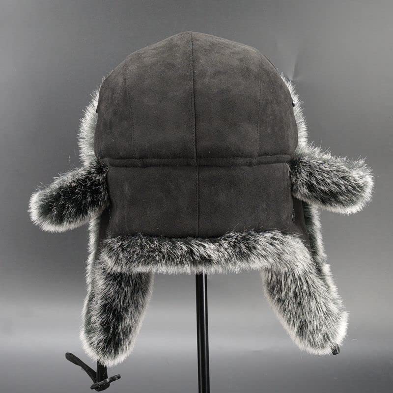Cappello da trapper invernale unisex da uomo Cappello caldo da donna Spessa morbida protezione per le orecchie con paraorecchie in morbida pelliccia sintetica per pattinaggio all'aperto, sci o