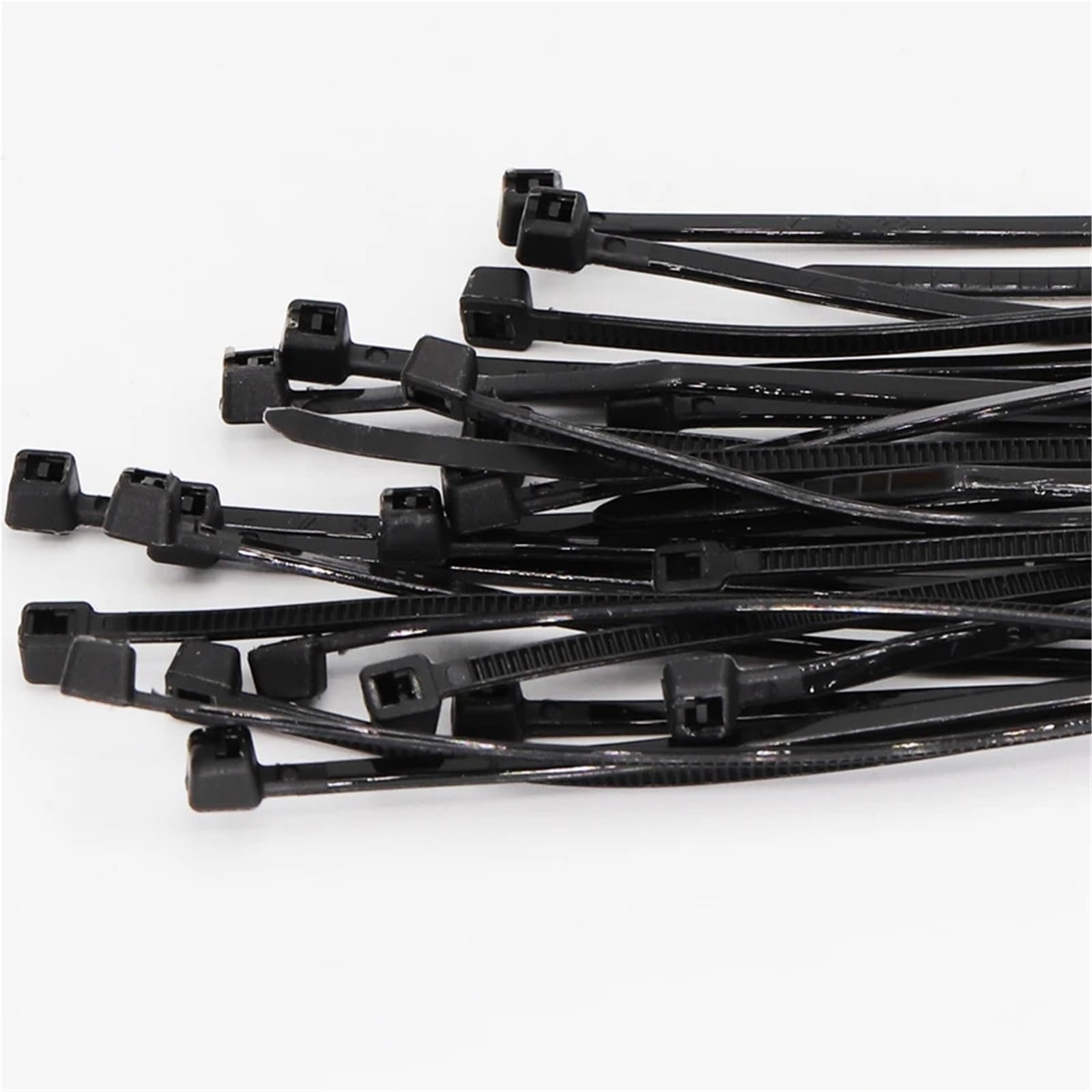 Fascette stringicavo lunghe in nylon, 2 x 60, 2 x 80, 2 x 100, 2 x 120, 2 x 150, 2 x 200 mm, larghezza 1,8 mm, colore bianco e nero, in nylon autobloccante, 1000 pezzi