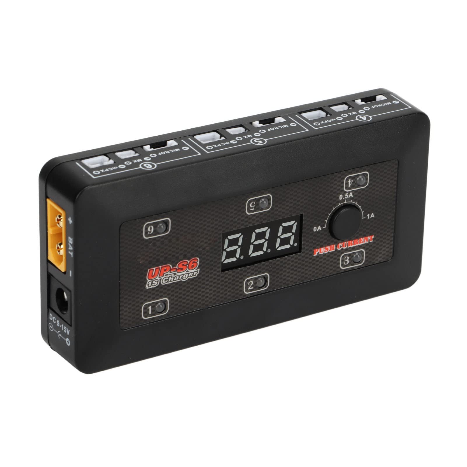 Chargeur de Batterie LiPo Chargeur de Batterie d'avion RC 1S 6 Ports LiHV LiPo Indicateur LED Port Charge USB Protection polarité Négative pour Modèle