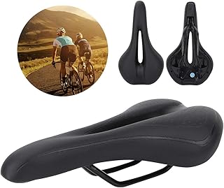 Selim de bicicleta, assento macio para bicicleta de montanha preta, confortável, à prova de choque, substituição de selim de bicicleta à prova de choque, impermeável