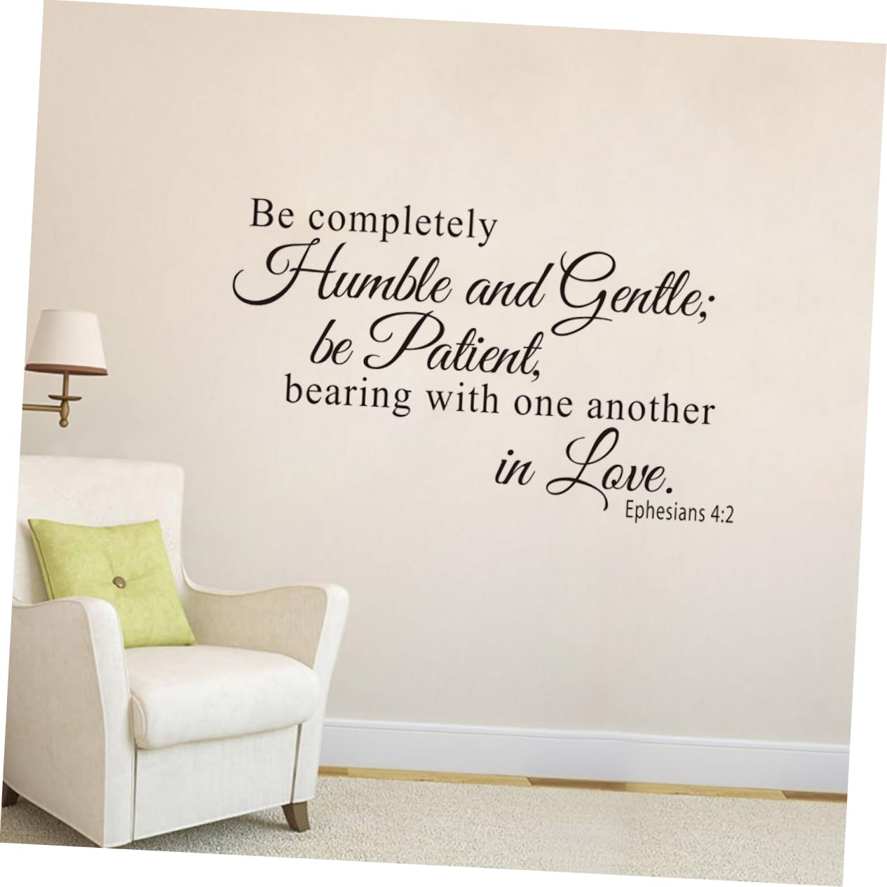 UKCOCO 3piezas Vinilo Pared Humilde y Gentil Ephesians Decoración Removible Para Hogar Versículo Bíblico Adhesivo De Pared