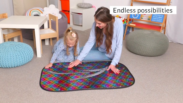 ODOXIA 10 Sequin stoffen matten | Sequin stoffen sensorische wand | omkeerbare sequin stoffen | sensorische platen voor kinderen | sequin sensorische matten | flip-stof-sensorische wand