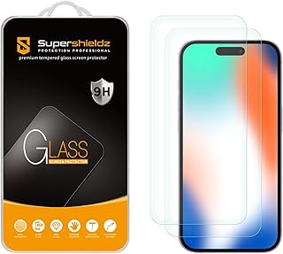 Supershieldz (2 Pack) Anti Glare (Matte) Screen Protector Designed for iPhone 15 Pro (6.1 inch) [Tempered Glass] Anti Fingerprint, Anti Scratch, Bubble Free