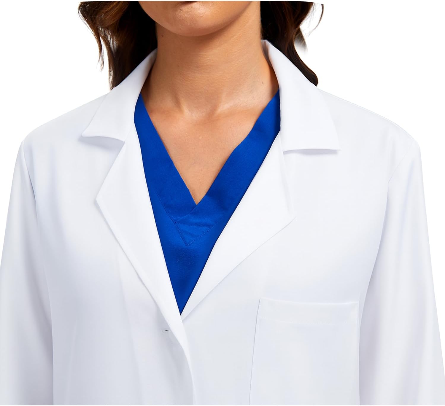 COZYFIT Lab Coat for Woman 3 Pocket, Long Sleeve Medical Coat, Relaxed Fit - Image 4