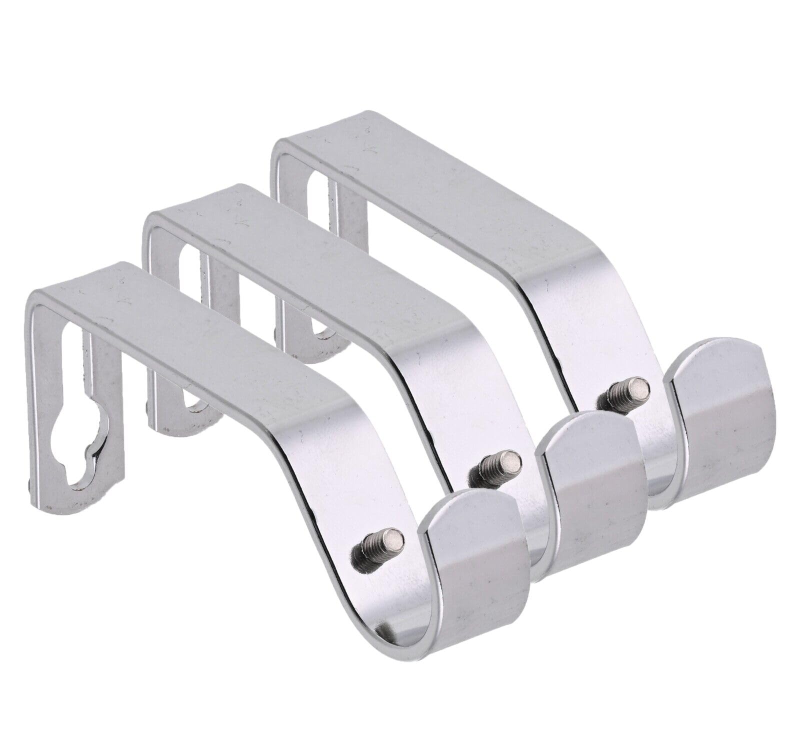 Lister Cartwright Chrome(Metal Bracket) 19Mm Curtain Pole Brackets With Adjustable Screws Metal Finish (Pack Of 3)