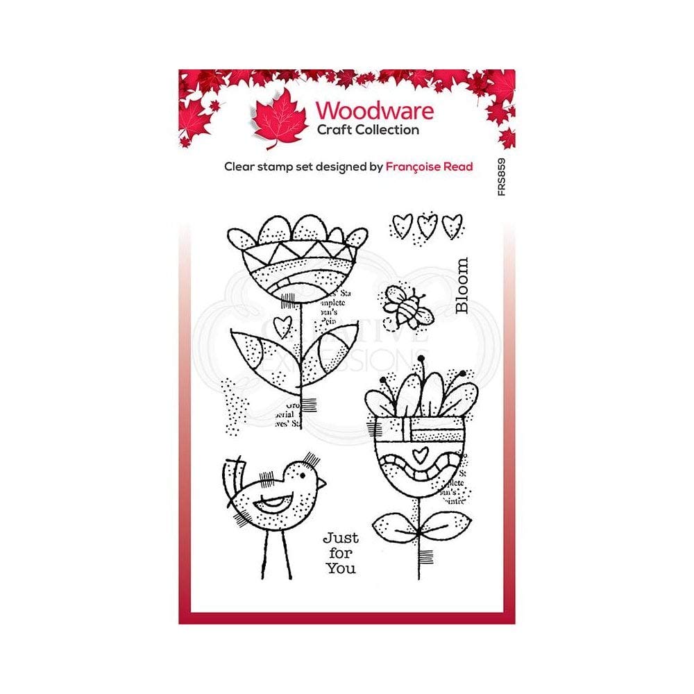 Woodware Transparent Francoise Collection-Clear Stamp-Blooming, A6 Frs859