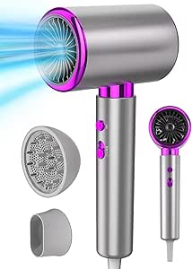 Sèche-cheveux ionique professionnel Millions avec buse et diffuseur 1600W sèche