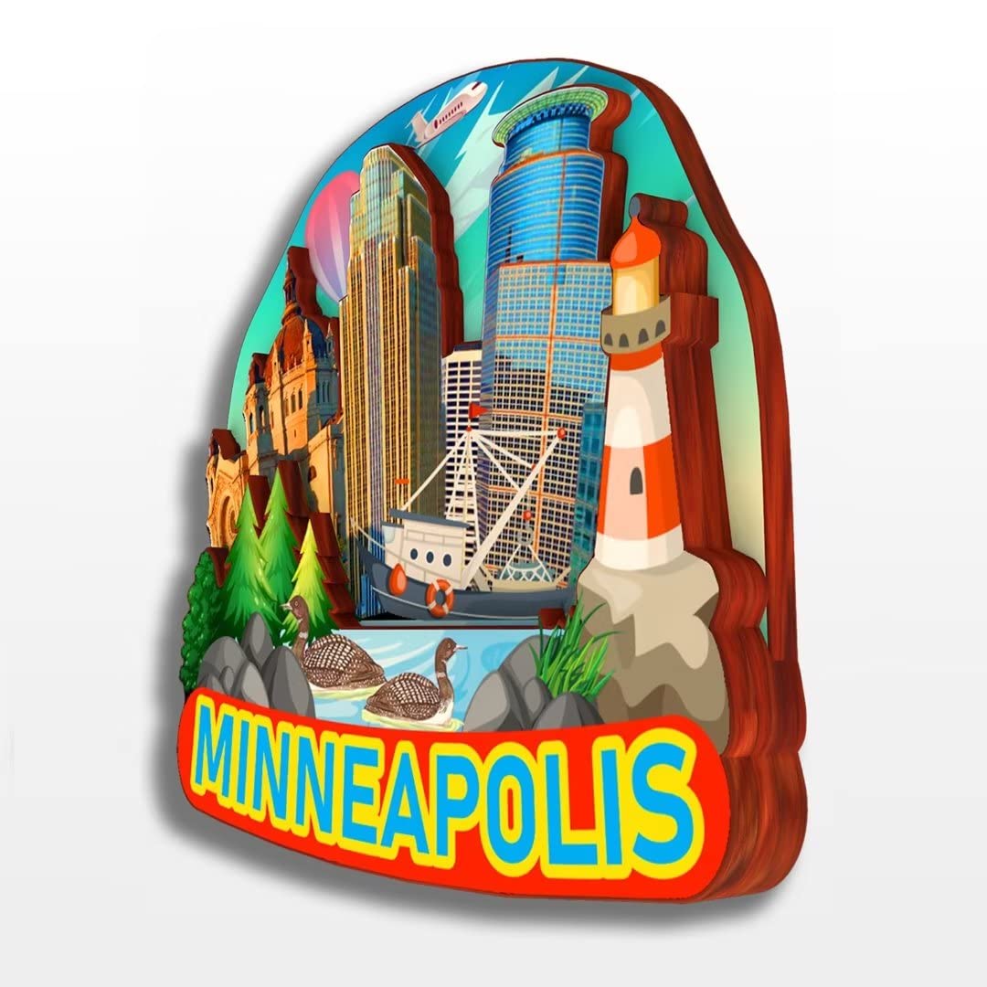 Imán De Nevera De Madera Con Diseño De San Pablo Minnesota - Hecho A Mano, Decoración Creativa Para Hogar U Oficina