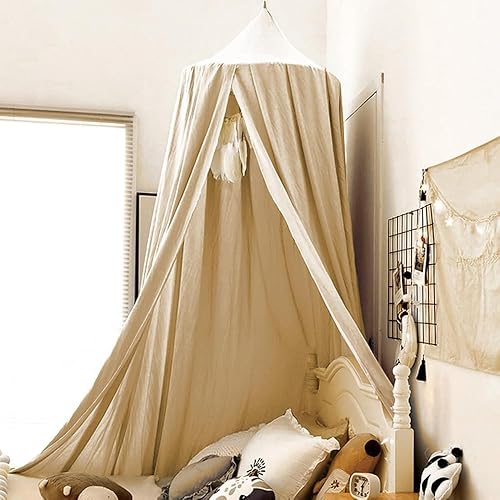 Miniatura 2 de Bunnikins & Clover Toldo de cama para decoración de dormitorio de niñas y niños, mosquitera de cúpula redonda para cuna, juego de castillo de