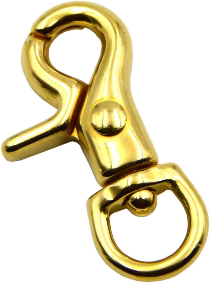 Hirisy 360 Degree 1-4/5 Inches Solid Brass Lobster Clasps Swivel Trigger Clips Hooks for Purse Bag Straps (4PCS)