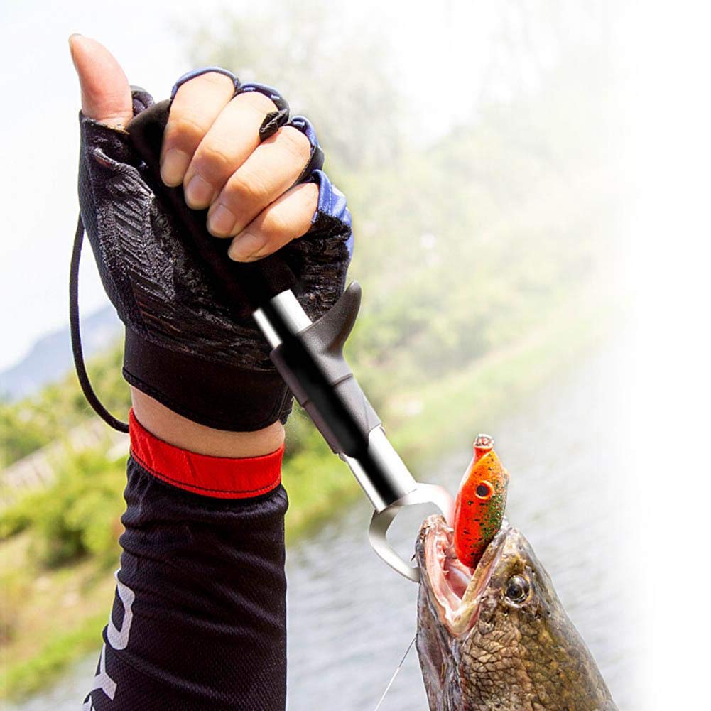 Fish Scale Rifle Retractable Fish Holder Stainless Steel Fish Lip Gripper With Digital ...