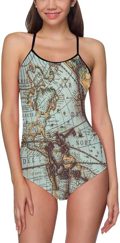 Amazon.com: InterestPrint Traje de baño de una pieza con estampado de  brújula náutica para mujer, corte alto : Ropa, Zapatos y Joyería