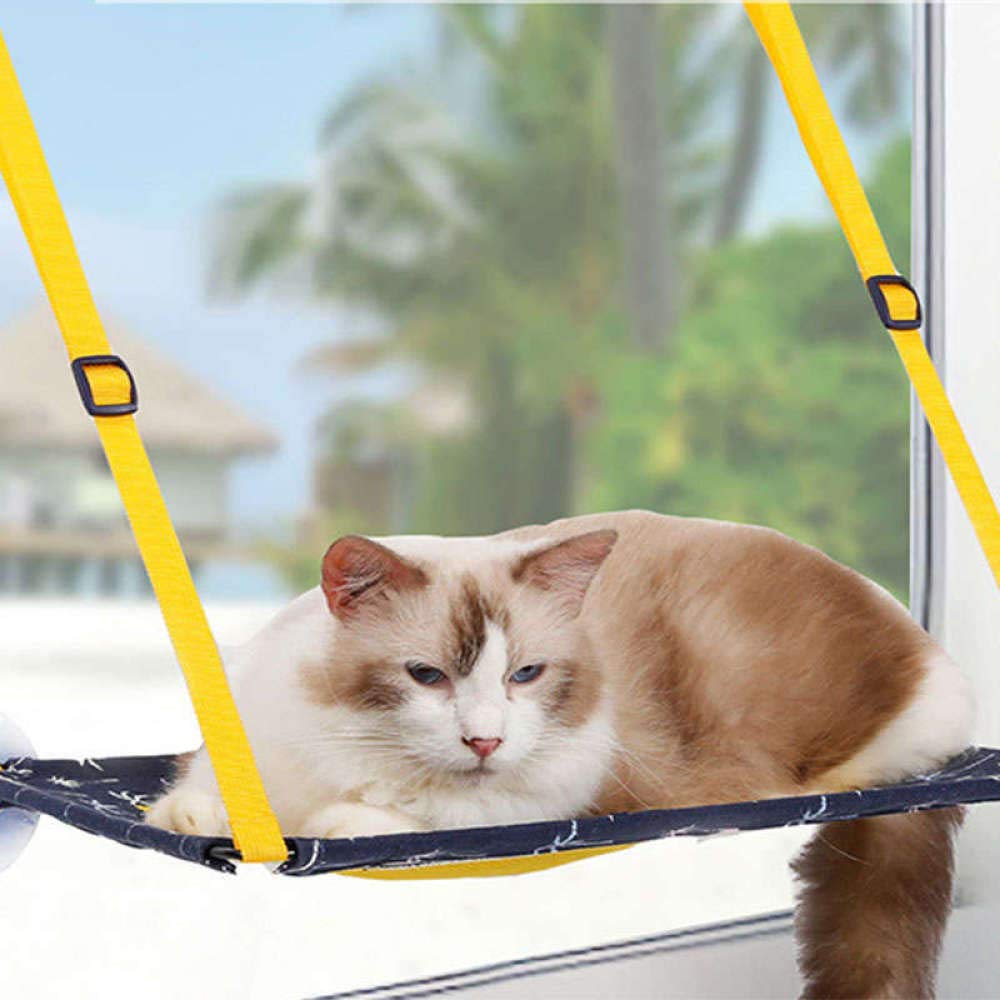 Katzenhängematte Cat Hanging Hammock Basking Window Mounted Saugnapf Sitz Barsch Kissen Atmungsaktive Mesh Pet Hanging Regal 1St