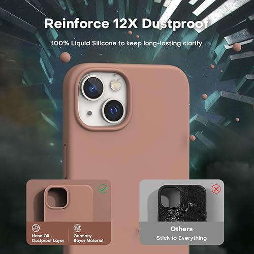 Miniatura 4 de TOCOL Funda 5 en 1 para iPhone 13, con 2 protectores de pantalla + 2 protectores de lente de cámara, funda delgada de silicona para iPhone 13 de 6.1