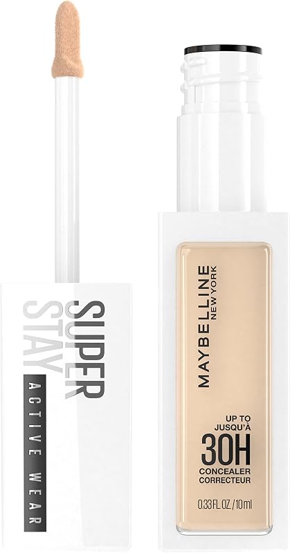 Maquillaje corrector líquido Maybelline Super Stay, corrector de cobertura total, hasta 30 horas de uso, resistente a la transferencia, acabado mate natural, sin aceite, disponible en 16 tonos, 15, 1 unidad