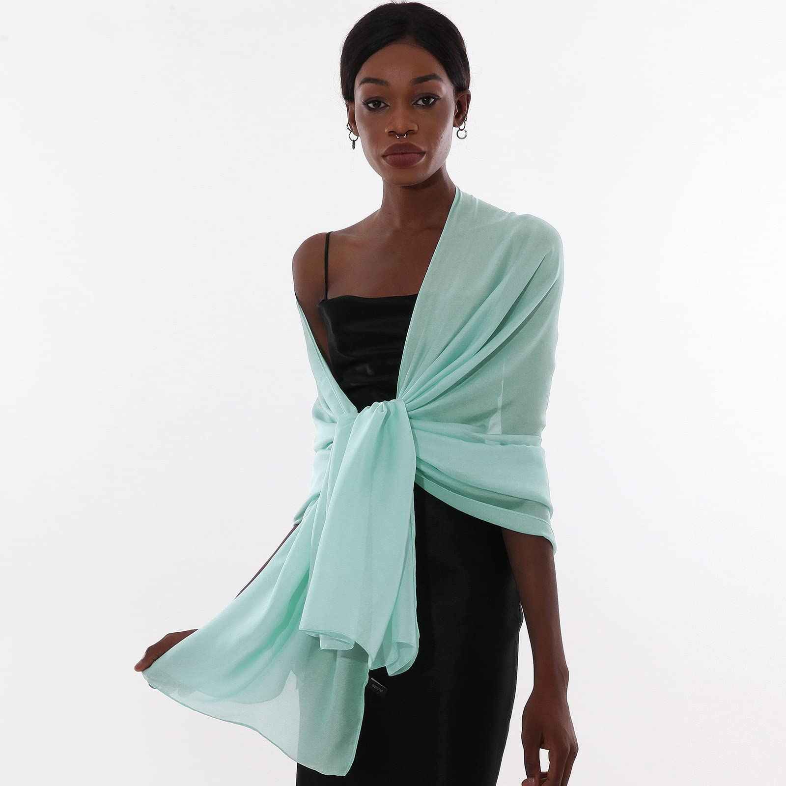 Sciarpa Donna Leggera Scialle Sciarpe Elegante Cerimonia Foulard Pashmina Scilla Stole Primavera Estate