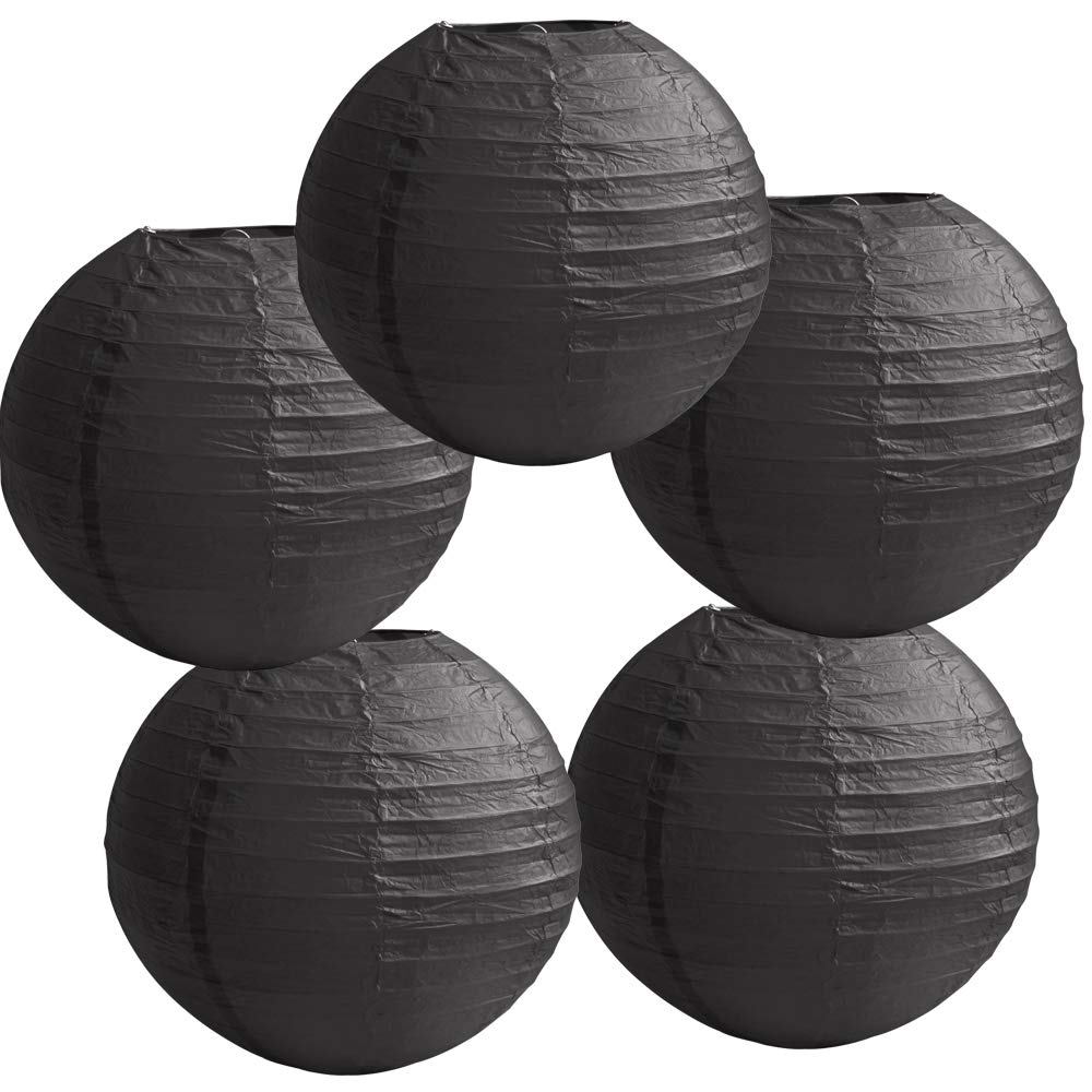 Time to Sparkle 5 Pack Tissue Paper Round Lanterns LampShade Lamp Shade Wedding Birthday Party Decoration | White, 30"(75cm) | — view 11