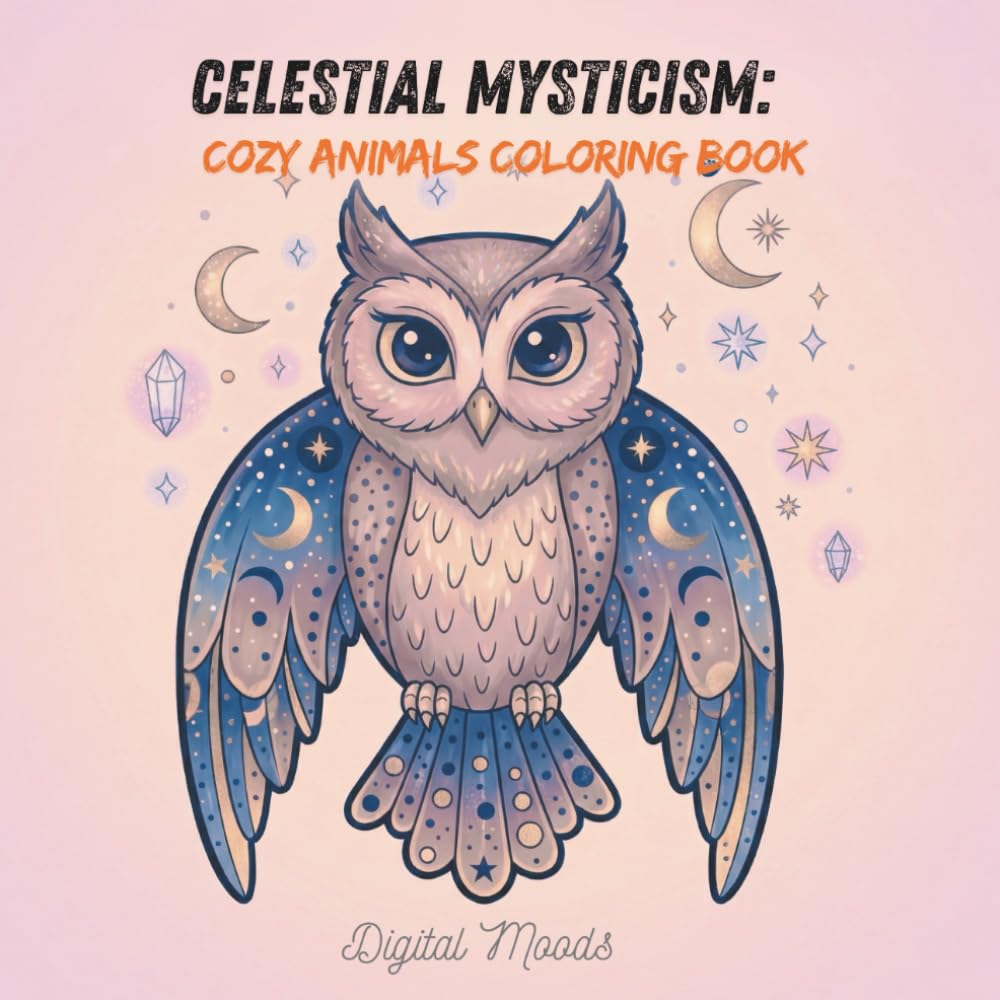 Celestial Mysticism: Cozy Animals Coloring Book: 86 best seller coloring pages for adults and kids