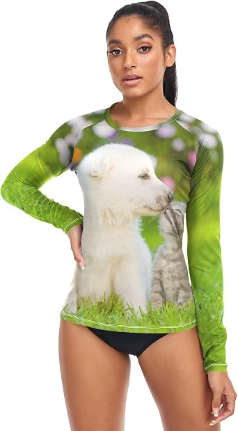 Rash Guard for Women UPF 50+ Swim Shirts Long Sleeve Sun Protection Beach Surfing Swimming Tops